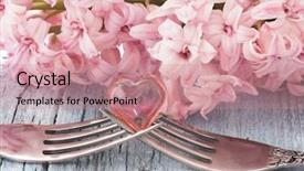  Presentation with loving hearts love heart candy - Cool new slide deck with catering wedding - love concept two forks backdrop and a  colored foreground