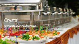  Presentation with banquet - Slide set featuring catering wedding background and a violet colored foreground