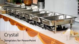  Presentation with catering - Beautiful presentation theme featuring catering wedding backdrop and a yellow colored foreground