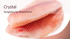  Presentation with catfish - Audience pleasing PPT theme consisting of catfish - fish fillet on white background backdrop and a lemonade colored foreground