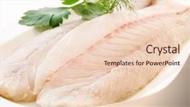  Presentation with catfish - Slide deck featuring catfish - pangasius fillet background and a lemonade colored foreground