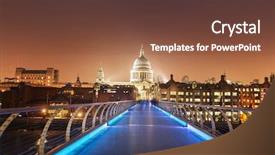  Presentation with millennium - PPT theme enhanced with cathedral and millennium bridge london background and a tawny brown colored foreground