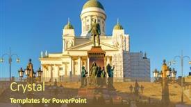  Presentation with finland - Cool new slide set with cathedral-and-monument-to-russian backdrop and a tawny brown colored foreground
