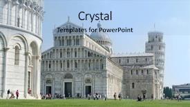  Presentation with tower - PPT theme enhanced with cathedral and tower of pisa background and a  colored foreground