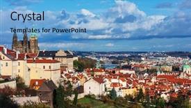  Presentation with republic day - Slide deck having cathedral at beautiful summer day background and a light blue colored foreground