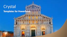 Presentation with miracles - Theme having cathedral-at-piazza-dei-miracoli background and a teal colored foreground