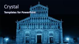  Presentation with miracles - Audience pleasing slide set consisting of cathedral-at-piazza-dei-miracoli backdrop and a navy blue colored foreground