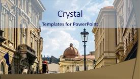  Presentation with building - Slide set featuring cathedral building in bucharest romanian background and a  colored foreground