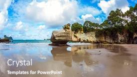  Presentation with pacific island - Colorful presentation design enhanced with cathedral-cave-on-the-north backdrop and a coral colored foreground