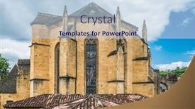  Presentation with city church - Amazing slides having cathedral church in the beautiful city of sarlat dordogne perigord france backdrop and a sky blue colored foreground