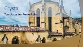  Presentation with city church - Audience pleasing slide set consisting of cathedral church in the beautiful city of sarlat dordogne perigord france backdrop and a sky blue colored foreground