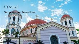  Presentation with hagia sophia - Slide set featuring cathedral-church-of-hagia-sophia background and a light blue colored foreground