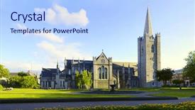  Presentation with dublin - Slides enhanced with cathedral dublin ireland ultra wide background and a light blue colored foreground