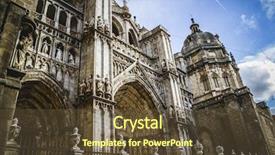  Presentation with tourism - Presentation theme having cathedral facace tourism toledo most famous city in spain background and a tawny brown colored foreground