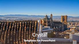  Presentation with granada - Audience pleasing PPT theme consisting of cathedral from albaicin in andalusia backdrop and a  colored foreground
