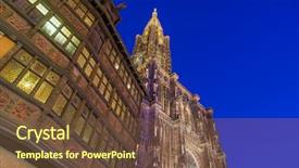  Presentation with small group top view - Amazing theme having cathedral from ground alsace france backdrop and a tawny brown colored foreground