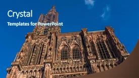  Presentation with france - Colorful presentation theme enhanced with cathedral from ground alsace france backdrop and a ocean colored foreground