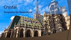  Presentation with brain language center - Slides with cathedral in center of vienna background and a light blue colored foreground