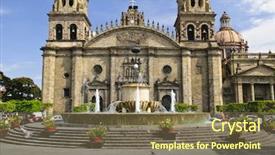  Presentation with mexico city - PPT layouts consisting of cathedral in historic center background and a violet colored foreground