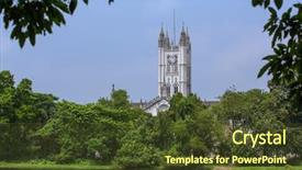  Presentation with india - Colorful presentation theme enhanced with cathedral in kolkata west bengal backdrop and a tawny brown colored foreground