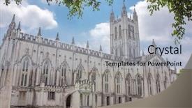  Presentation with west - Audience pleasing slide set consisting of cathedral in kolkata west bengal backdrop and a light blue colored foreground