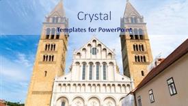  Presentation with hungary - Audience pleasing PPT layouts consisting of cathedral-in-pecs-baranya-county backdrop and a sky blue colored foreground