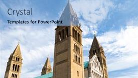  Presentation with history chartres cathedral - Beautiful theme featuring cathedral-in-pecs-baranya-county backdrop and a light blue colored foreground