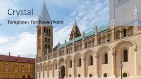  Presentation with history chartres cathedral - Slide set consisting of cathedral-in-pecs-baranya-county background and a light blue colored foreground