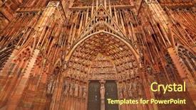  Presentation with notre dame - Slide set with cathedral in strasbourg alsace france background and a tawny brown colored foreground