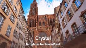  Presentation with notre dame - Colorful presentation theme enhanced with cathedral in strasbourg alsace france backdrop and a tawny brown colored foreground