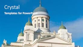  Presentation with finland - Slides having cathedral in the old town of helsinki finland background and a teal colored foreground