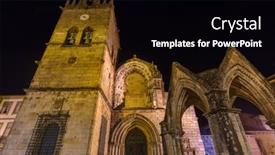  Presentation with architecture - Theme with cathedral-in-town-guimaraes-portugal background and a black colored foreground