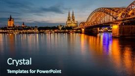  Presentation with cologne - Audience pleasing theme consisting of cathedral kolner dom and rhine backdrop and a wine colored foreground