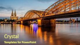  Presentation with cologne - Slide deck having cathedral kolner dom and rhine background and a tawny brown colored foreground