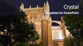  Presentation with seafood paella from spain recipe - Cool new PPT theme with cathedral la giralda at sevilla spain - architecture background backdrop and a wine colored foreground