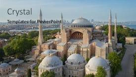  Presentation with istanbul - Presentation design with cathedral-mosque-in-istanbul-turkey background and a light blue colored foreground