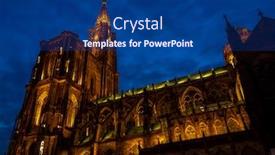  Presentation with notre dame - Cool new slides with cathedral-notre-dame-de-strasbourg backdrop and a ocean colored foreground