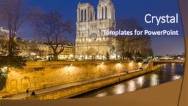  Presentation with notre dame paris france - Slide deck featuring cathedral notre dame reims champagne background and a ocean colored foreground