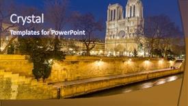  Presentation with notre dame paris france - Beautiful slide set featuring cathedral notre dame reims champagne backdrop and a ocean colored foreground