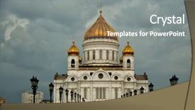  Presentation with christ - Beautiful PPT theme featuring cathedral of christ the savior backdrop and a gray colored foreground
