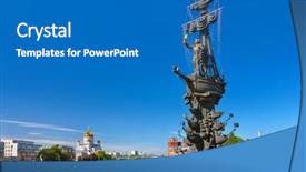  Presentation with peter - Audience pleasing slides consisting of monument to peter the great backdrop and a teal colored foreground
