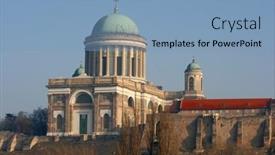  Presentation with hungary - Theme with cathedral-of-esztergom-famous-building background and a  colored foreground