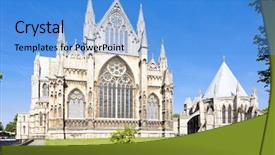  Presentation with old england - Colorful PPT layouts enhanced with cathedral of lincoln east midlands backdrop and a teal colored foreground