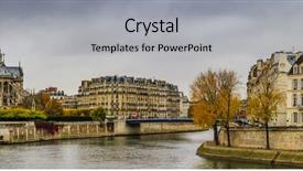  Presentation with notre dame de paris france - Audience pleasing PPT theme consisting of cathedral of notre dame backdrop and a light gray colored foreground