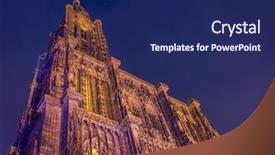  Presentation with notre dame - Colorful theme enhanced with cathedral of our lady notre dame of strasbourg in alsace the historic center including the cathedral of strasbourg is unesco world heritage site backdrop and a navy blue colored foreground