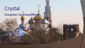  Presentation with best - Slide set with 16 ctntury - cathedral of our lady background and a sky blue colored foreground