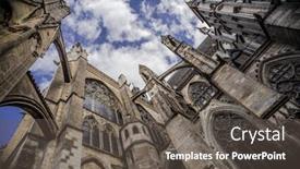 Presentation with saint - Cool new slide deck with cathedral-of-saint-gatien backdrop and a dark gray colored foreground