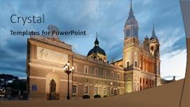  Presentation with royal - Theme consisting of cathedral-of-saint-mary background and a light blue colored foreground