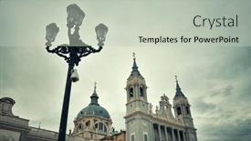  Presentation with royal - Amazing PPT layouts having cathedral-of-saint-mary backdrop and a soft green colored foreground