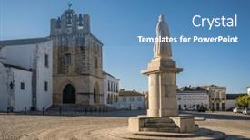  Presentation with algarve - Presentation with cathedral-of-saint-mary background and a teal colored foreground
